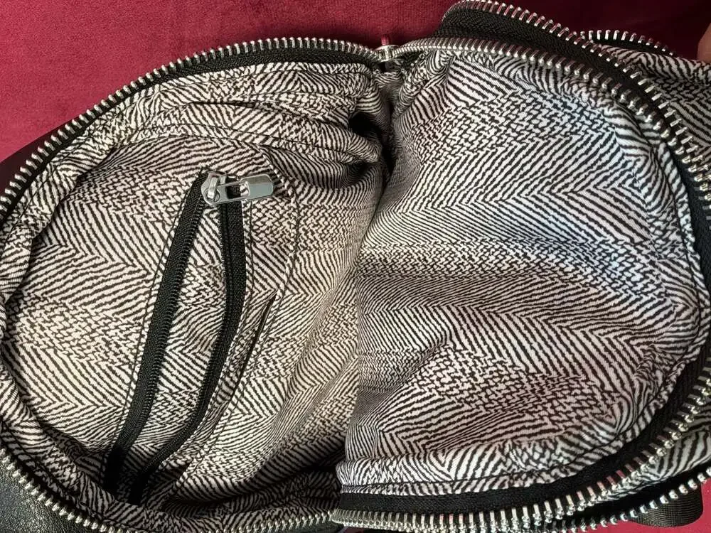 Antik Kraft Black Faux Leather Brie Sling Backpack